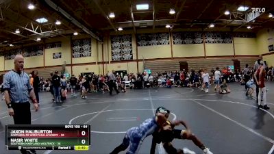 64 lbs Champ. Round 1 - Jaxon Haliburton, Northern DE Wrestling Academy vs Nasir White, Southern Maryland Wolfpack