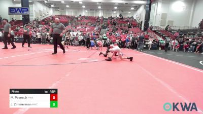 84 lbs Final - Manny Payne Jr, HURRICANE WRESTLING ACADEMY vs Jaxon Zimmerman, Maize Wrestling Club