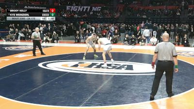 2A 175 lbs 1st Place Match - Brody Kelly, Elmhurst (IC Catholic) vs Kye Weinzierl, Geneseo