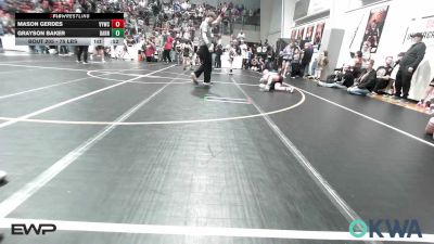 75 lbs Round Of 16 - Mason Gerdes, Verdigris Youth Wrestling vs Grayson Baker, Barnsdall Youth Wrestling