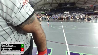 78 lbs Semis - Elena Richmond, Steelclaw Wrestling Club vs Skyler Reagan, Tahoma Jr. Bears Wrestling Club