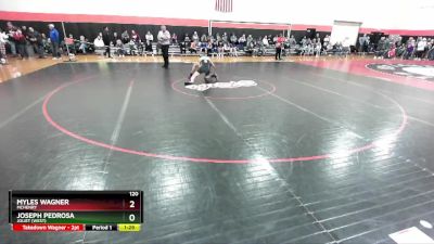 120 lbs Cons. Round 2 - Joseph Pedrosa, Joliet (WEST) vs Myles Wagner, McHENRY