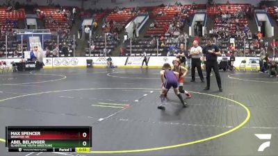 64 lbs Cons. Round 4 - Abel Belanger, Gladstone Youth Wrestling vs Max Spencer, Brighton WC