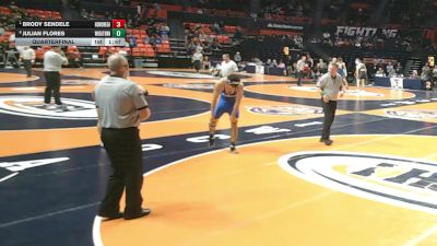 3A 175 lbs Quarterfinal - Brody Sendele, Rockton (Hononegah) vs Julian Flores, Wheaton (North)