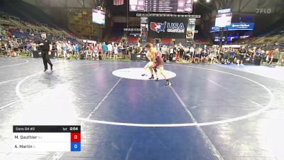 152 lbs Cons 64 #2 - Matthew Gauthier, New Jersey vs Austin Martin, Illinois