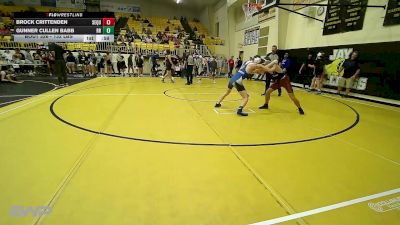 132 lbs Quarterfinal - Brock Crittenden, Sequoyah Tahlequah JH vs Gunner Cullen Babb, Rogers Jr High