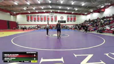 174 lbs Quarterfinal - Avian Singh, Menlo NWCA vs Nicolas Guynn, Utah Tech University