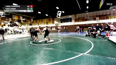 285 lbs Quarterfinal - Angel Rodriguez, Corona Centennial vs Ezra Cremo, Vacaville