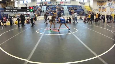 100 lbs 1st Place Match - Yuri Caceres, Lincoln High School vs Tiffany Francisco, YIC