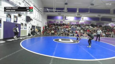 Girls 112 lbs 5th Place Match - Abigail Hasley, Shasta Girls vs Aisha Khan, Live Oak Girls