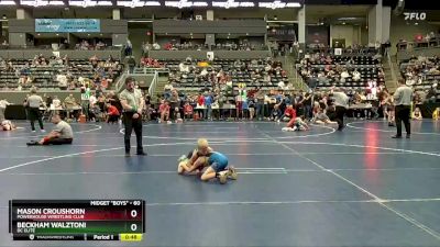 60 lbs Cons. Round 4 - Mason Croushorn, Powerhouse Wrestling Club vs Beckham Walztoni, DC Elite