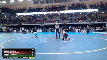 103 lbs Champ. Round 1 - Derek Wilson, Mt. Edgecumbe High School vs Trent Dundas, Cordova