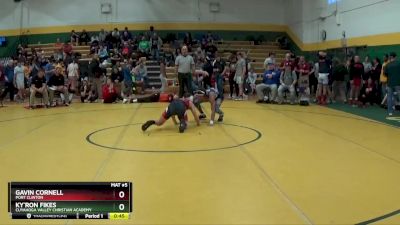 132 lbs Cons. Round 3 - Ky`Ron Fikes, CUYAHOGA VALLEY CHRISTIAN ACADEMY vs Gavin Cornell, PORT CLINTON