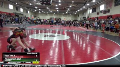 102 lbs Champ. Round 1 - Isaac Folk, Dakota Boyz Wrestling Club vs Callan Shelstad, Centennial