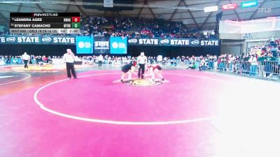 Girls 1B/2B/1A 155 Semifinal - Leandra Agee, Omak (Girls) vs Stefany Camacho, Mount Baker (Girls)