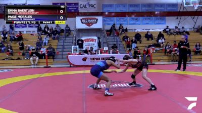 110 lbs 1st Place Match - Paige Morales, University Of Providence vs Emma Baertlein, Southern Oregon University