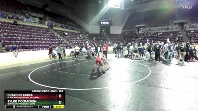 105 lbs 1st Place Match - Brayden Yakich, Black Fox Wrestling Academy vs Tyler McCracken, Bear Cave Wrestling Club