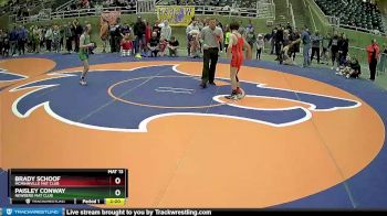 100 lbs Cons. Round 1 - Brady Schoof, McMinnville Mat Club vs Paisley Conway, Newberg Mat Club