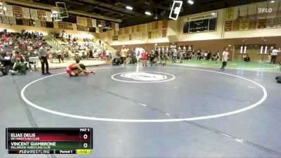 130 lbs Round 3 - Vincent Giambrone, Fallbrook Wrestling Club vs Elias Delis, 951 Wrestling Club