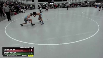 106 lbs Cons. Round 9 - Oscar Gauna, Kansas Young Guns Wrestling Club vs Brody Ashley, Michigan West Wrestling Club