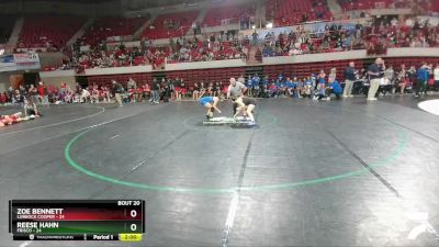 132 lbs 2nd Wrestleback And Semi-finals (16 Team) - Zoe Bennett, Lubbock Cooper vs Reese Hahn, Frisco