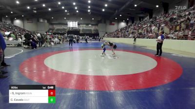 80 lbs Quarterfinal - Sam Ingram, Roundtree Wrestling Academy vs Cal Covelo, South Forsyth WAR Wrestling Club