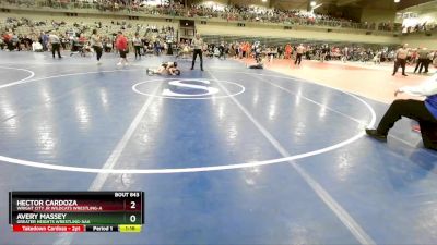 100 lbs Quarterfinal - Avery Massey, Greater Heights Wrestling-AAA vs Hector Cardoza, Wright City Jr Wildcats Wrestling-A