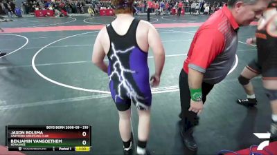 210 lbs Quarterfinal - Jaxon Rolsma, Hartford Wrestling Club vs Benjamin VanGoethem, Kewaunee