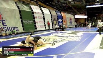 157 Class 2 lbs Champ. Round 1 - Tristan Thompson, Cassville vs Gage Jones, Cameron