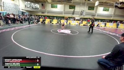 55 lbs Cons. Round 1 - Wyatt Uffelman, Hardin Wrestling Club vs Taryck Nelsen, Coyote Wrestling Club