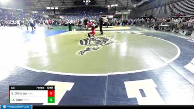 125 lbs Cons. Round 3 - Xavier Tutor, Kitsap Ironman Wrestling Club vs Breyden Childress, Marysville Wrestling Club