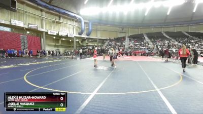 Girls 100 lbs Champ. Round 1 - Jiselle Vasquez, Wapato (Girls) vs Alexis Huizar-Howard, White Swan (Girls)