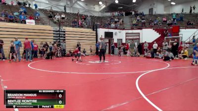 45-48 lbs Round 2 - Bentlee McIntyre, Terre Haute Northside vs Brandon Mangus, Center Grove WC