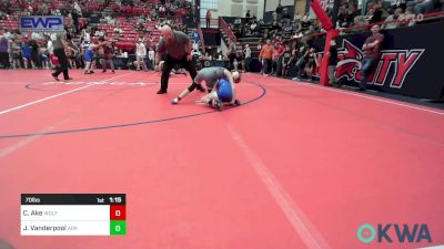 70 lbs Semifinal - Collin Ake, Wolfpak Wrestling vs Jaxon Vanderpool, Ark City Takedown