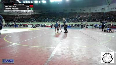 128 lbs Consi Of 32 #2 - Gabi Baecker, Marlow Outlaws Jh vs Addisyn Pretzer, Southmoore SaberCats Wrestling