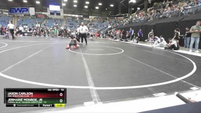 92 lbs Quarterfinal - Jermaine Monroe, Jr, Topeka Blue Thunder Wrestling vs Jaxon Carlson, Mac Wrestling Club