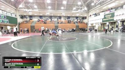 215 lbs Cons. Round 3 - Elijah Gustavson, Spanish Springs vs Tatum O`Donnell, Legend