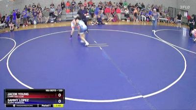 120 lbs Champ. Round 2 - Jacob Young, Canby Mat Club vs Sammy Lopez, Aloha Warriors