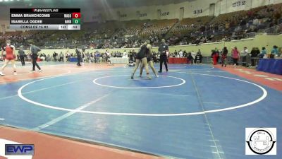 133 lbs Consi Of 16 #2 - Emma Branchcomb, Wagoner vs Isabella Ogdee, Harrah