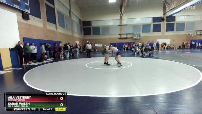 145lbs Cons. Round 2 - Aila Vesterby, Puyallup (Girls) vs Sarah Walsh, Ida B. Wells (Girls)