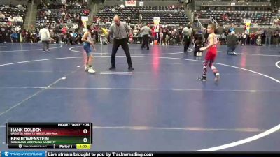 75 lbs Cons. Round 4 - Ben Howenstein, Siouxland Wrestling Academy vs Hank Golden, Greater Heights Wrestling-AAA