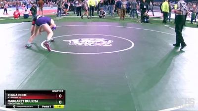 Girls-135 lbs Quarterfinal - Margaret Buurma, Fowlerville HS vs Terra Booe, Allendale HS