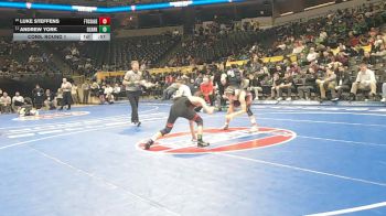 132 Class 4 lbs Cons. Round 1 - Luke Steffens, Fort Osage vs Andrew York, Ozark
