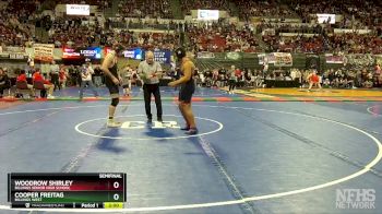 AA - 205 lbs Semifinal - Woodrow Shirley, Billings Senior High School vs Cooper Freitag, Billings West