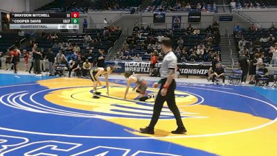 125 lbs Quarterfinal - Cooper Davis, UNC Pembroke vs Braydon Mitchell, Emmanuel