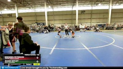 80 lbs Cons. Round 2 - Shane Bayley, West Mustangs vs Brenden Peterson, Jerome Middle School