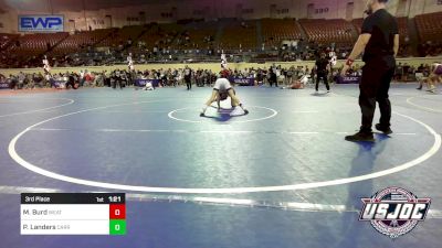 92 lbs 3rd Place - Max Burd, Weatherford Youth Wrestling vs Parker Landers, Carroll Wrestling Club