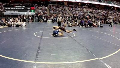 2A 132 lbs Quarterfinal - Cameron Gue, Mt Pleasant vs John Bryson Perkins, Charles D. Owen High School