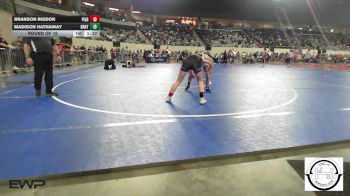 118 lbs Round Of 16 - Branson Rigdon, Piedmont vs Madison Hathaway, Bartlesville Junior High (Girls)