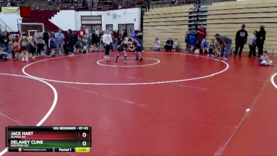 87-93 lbs Round 2 - Jace Hart, Alphas WC vs Delaney Cline, Western WC